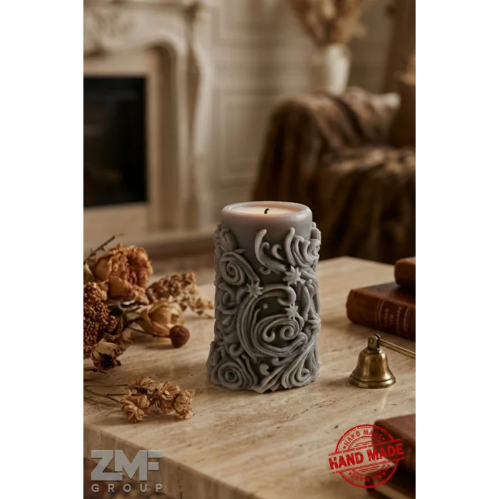 Sarmaşık Detaylı Dekoratif Sütun Mum