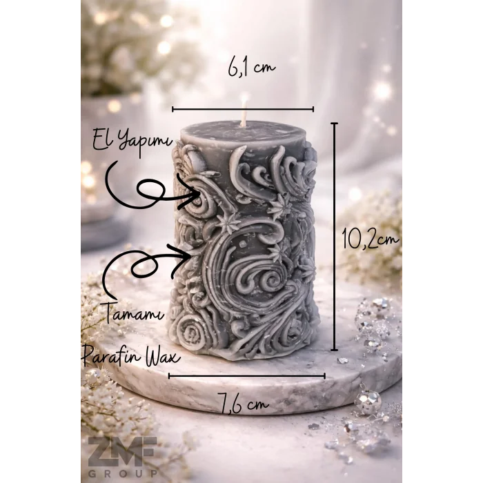 Sarmaşık Detaylı Dekoratif Sütun Mum