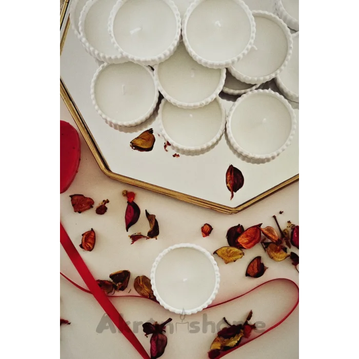 İkili Dekoratif Kase İçinde Vanilya Kokulu Mum