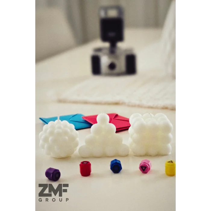 Squid Game Temalı 3lü Bubble Mum Seti Yuvarlak - Üçgen - Kare