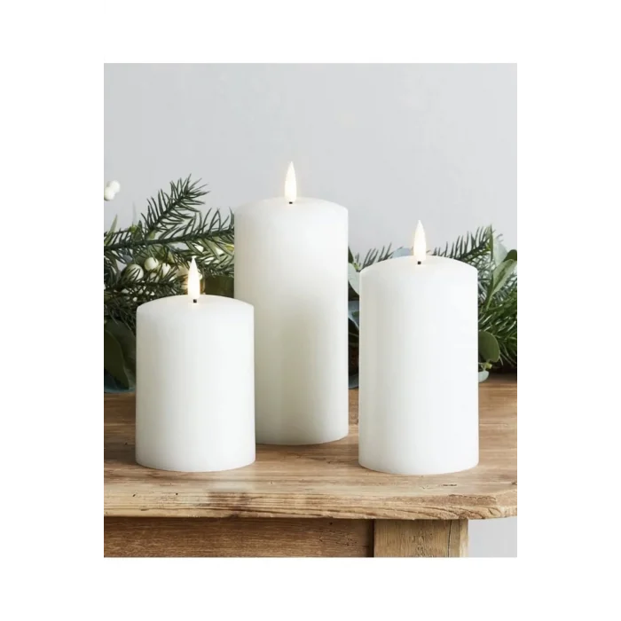 Silindir Mum 3lü Set Ebat 6-8-12 Cm Çap 5 Cm