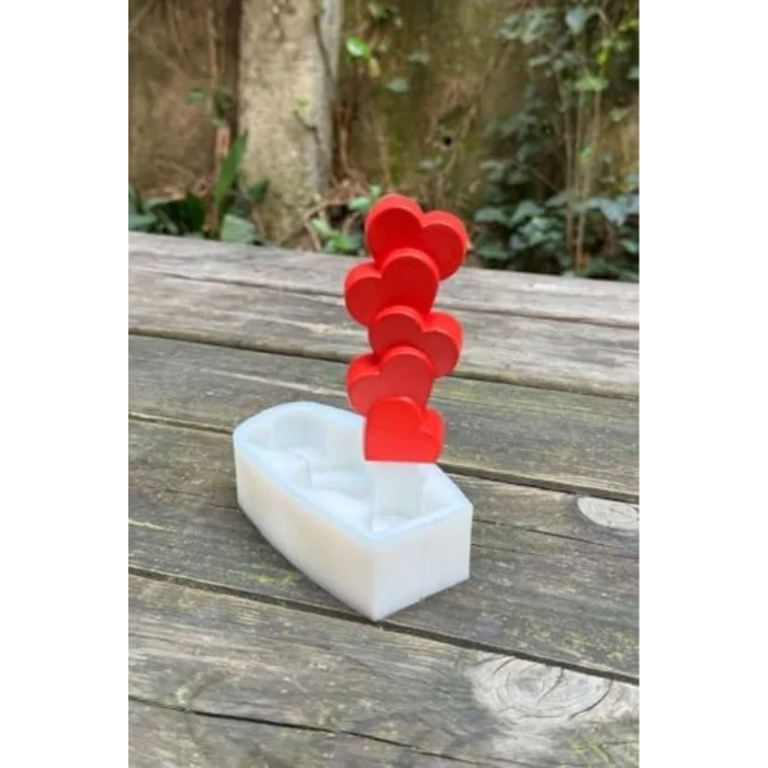 Kalp Sütun Silikon Kalıp Mum Taştozu Sabun Kalıbı