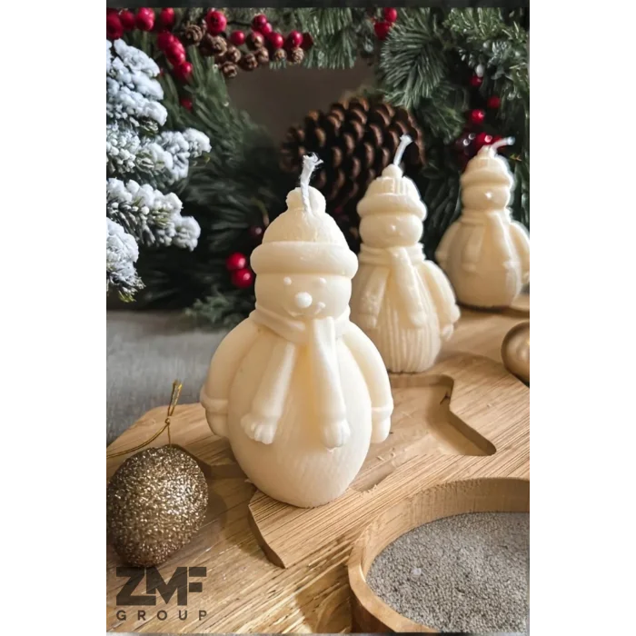 Yılbaşı Temalı Kardan Adam Mum Dekoratif Mum 10cm 1 Adet