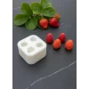 Dörtlü Çilek Mum Sabun Kokulu Taş Silikon Kalıbı 1 Adet