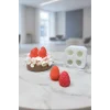 Dörtlü Çilek Mum Sabun Kokulu Taş Silikon Kalıbı 1 Adet