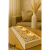 Beton Tepsili Tealight Mumluk Hediyelik Dekorasyon Seti(MUMLAR DAHİLDİR)