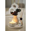 Hediyelik Tepside Bubble Vazo Bebek Pudrası Kokulu Lotus Mum ve Oda Kokusu