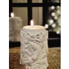 Özel Tasarım Hatlara Sahip Sarmaşık Sütun Tealight Mumluk 10cm (Mum Hediyeli)