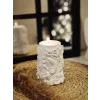 Özel Tasarım Hatlara Sahip Sarmaşık Sütun Tealight Mumluk 10cm (Mum Hediyeli)