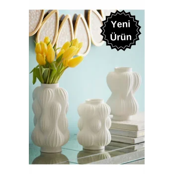 3lü Minimal Bubble Vazo Seti Pampas Vazosu