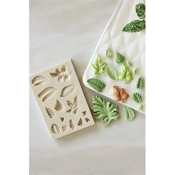 Mini Yapraklar Orman Temalı Silikon Kalıp 13 Minik Yaprak