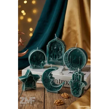 Ramazan Serisi 6Lı Mum Seti Sedir Ağacı Kokulu