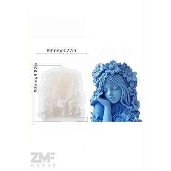 Çiçekli Kız Mum, Kokulu Taş & Sabun Silikon Kalıp