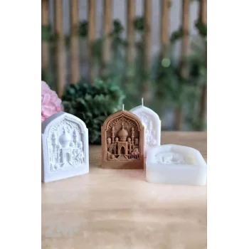 Ramazan Temalı  Mescit Desenli Mum Silikon kalıp Mum Taş Tozu Kalıbı