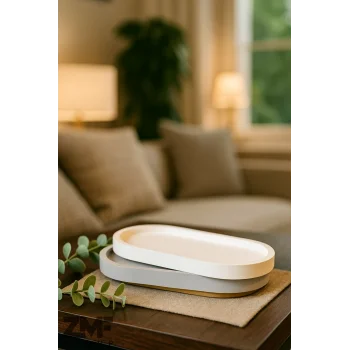 Çok Amaçlı Beyaz Beton Tepsi