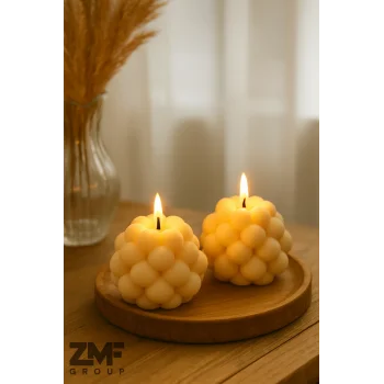 Dekoratif 2li Kokulu Top Bubble Mum Minimal Pinterest Tasarım 5cm