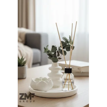 Hediyelik Tepside Twist Vazo Bebek Pudrası Kokulu Lotus Mum ve Oda Kokusu