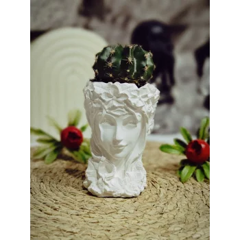 Helen Figürlü Beton Sukulent Saksısı 9,5cm