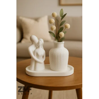 İskandinav Dekoratif Pampas Vazo Ve Biblo Seti