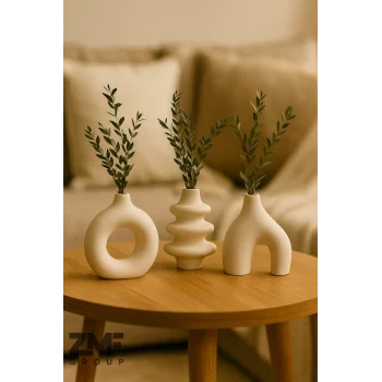 Iskandinav Tarzı 3lü Minimal Vazo Set