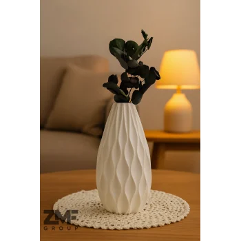 Kıvrım Tasarım Vazo 20cm Beton