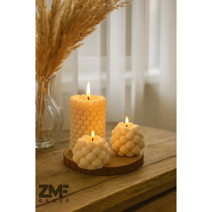 3lü Kokulu Bubble Mum Seti Pinterest Tasarım 5,5 cm ve 7,5 cm