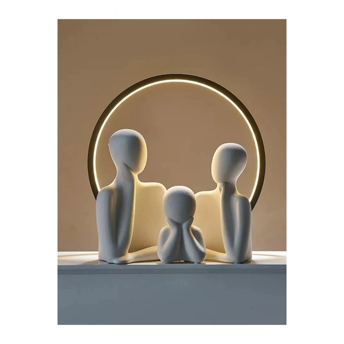 3 Kişilik Beton Heykel Obje Biblo Aile Beton Minimal Obje Biblo Aile