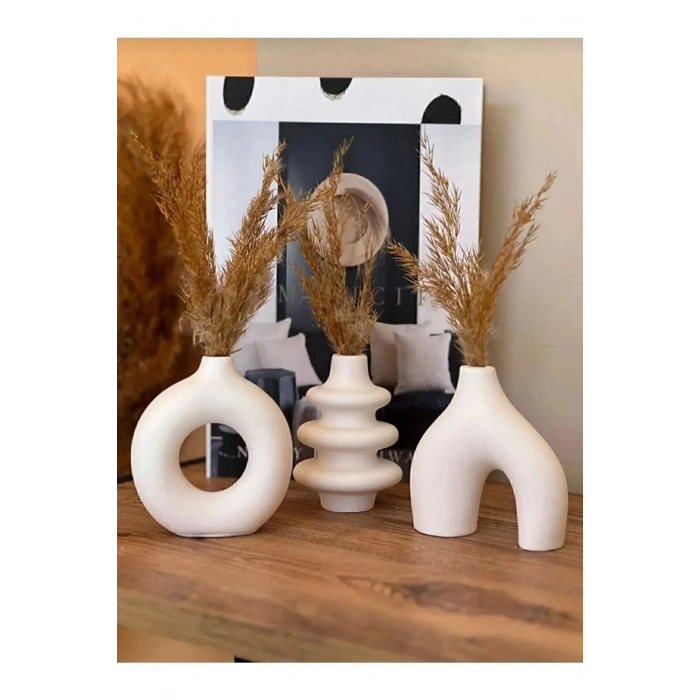 Minimal 3lü Vazo Vazo Seti Özel Günler Için Çoklu Paket(5 SET, 15 PARÇA VAZO IÇERİR)