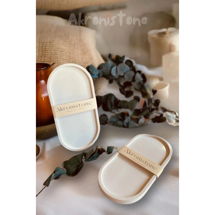 Dekoratif 2’li Beyaz Tabak Set,takı tabağı, organizer