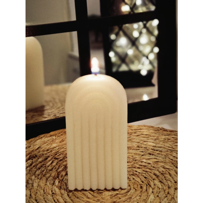 Bebek Pudrası Kokulu Dekoratif Gök Kuşağı Mum 12cmx6,5cm