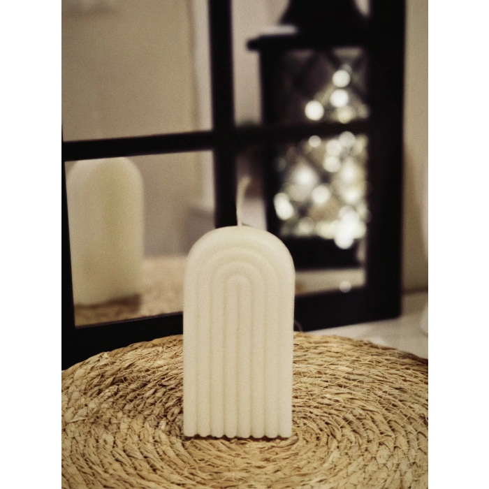 Bebek Pudrası Kokulu Dekoratif Gök Kuşağı Mum 12cmx6,5cm