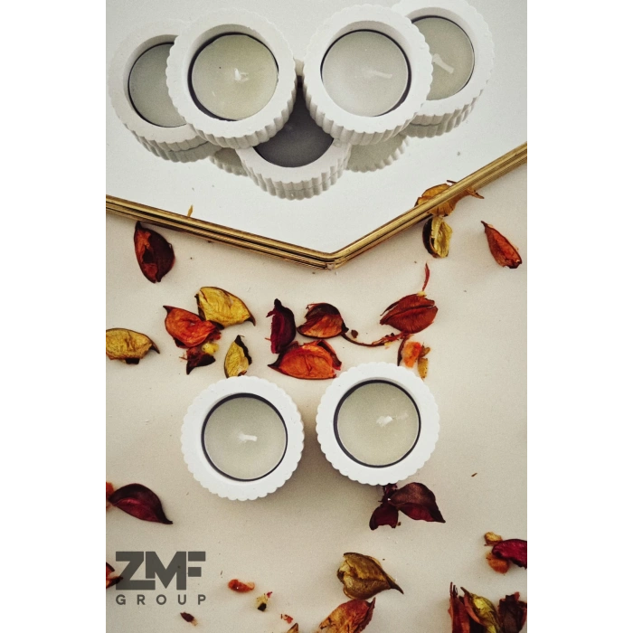 Çizgili Tasarım Tealight Mumluk Söz Nişan ve Özel Günler İçin 2 Adet