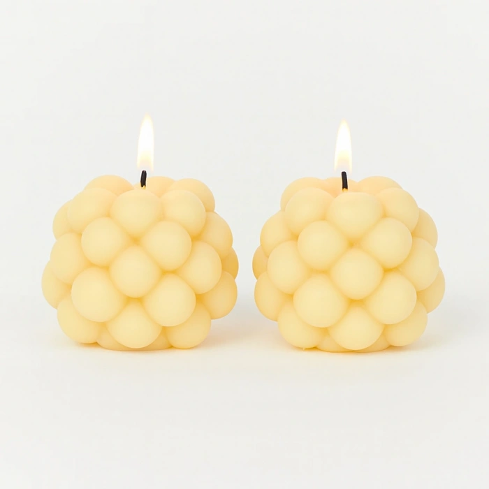 Dekoratif 2li Kokulu Top Bubble Mum Minimal Pinterest Tasarım 5cm