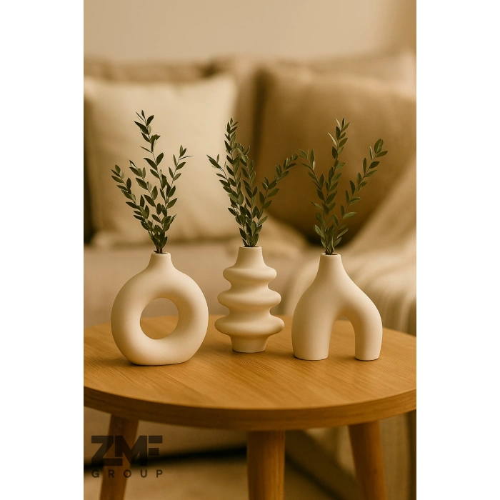 Iskandinav Tarzı 3lü Minimal Vazo Set