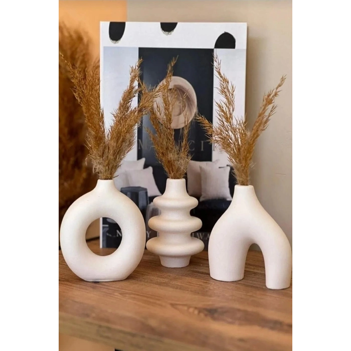 Iskandinav Tarzı 3lü Minimal Vazo Set