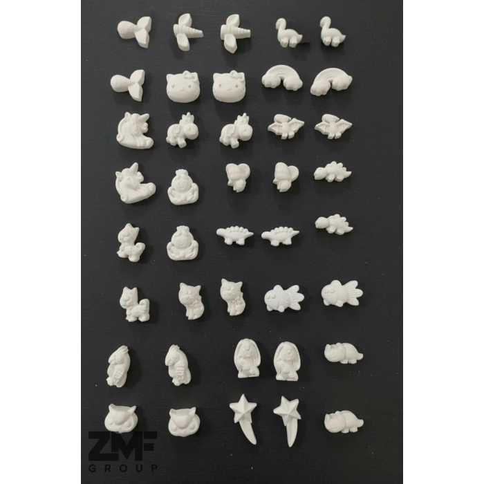 Minik Sanat Kutusu, 40 Adet Obje 6lı Boya ve Fırça, Çocuklar için Motor Becerileri Geliştirme Obje Boyama Seti