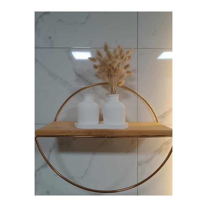 Pampas Vazo Takımı 2li Beyaz Beton Ev Dekorasyonu Stant Dahildir