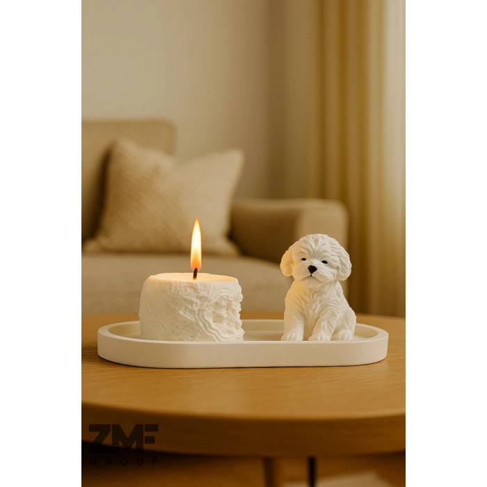 Sevimli Köpek Dekoratif Mumluk Set