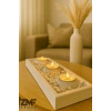 Beton Tepsili Tealight Mumluk Hediyelik Dekorasyon Seti(MUMLAR DAHİLDİR)