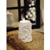 Özel Tasarım Hatlara Sahip Sarmaşık Sütun Tealight Mumluk 10cm (Mum Hediyeli)
