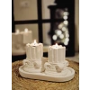 Tepside Dekoratif 2li Yıkılmış Roma Sütunu Tealight Mumluk 8cm ve 2 Adet Tealight Mum Hediyeli