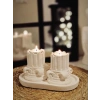 Tepside Dekoratif 2li Yıkılmış Roma Sütunu Tealight Mumluk 8cm ve 2 Adet Tealight Mum Hediyeli