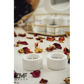 Çizgili Tasarım Tealight Mumluk Söz Nişan ve Özel Günler İçin 2 Adet