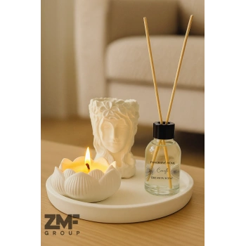 Hediyelik Tepside Tanrıça Helen Sukulent Saksı Biblo Bebek Pudrası Kokulu Lotus Mum ve Oda Kokusu