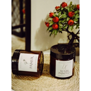 Kulak Pamugu Ve Pamuk Etiketli Plastik Amber Kavanoz Banyo Düzenleyici