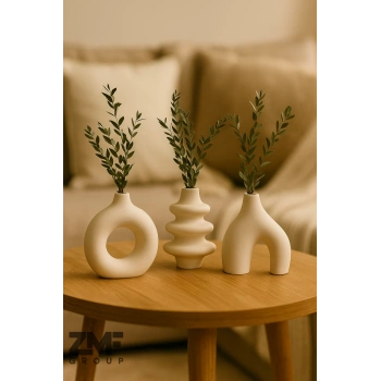 Minimal 3’lü Dekoratif Vazo Set,biblo,minyatür