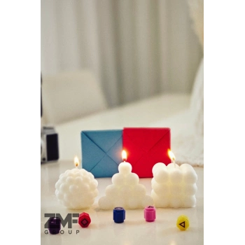 Squid Game Temalı 3lü Bubble Mum Seti Yuvarlak - Üçgen - Kare