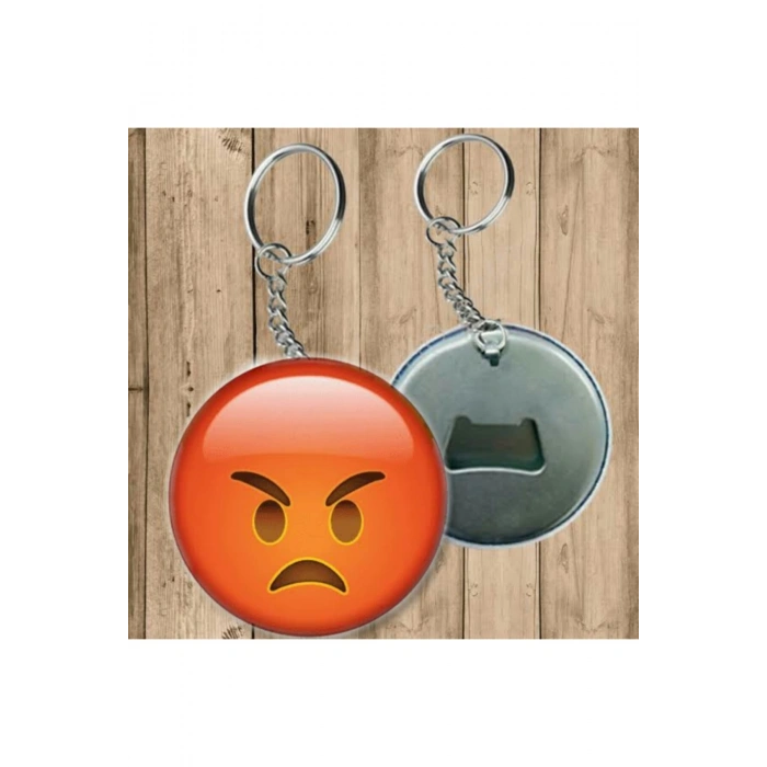 Kızgın Surat Emoji Anahtarlık - Açacaklı Anahtarlık