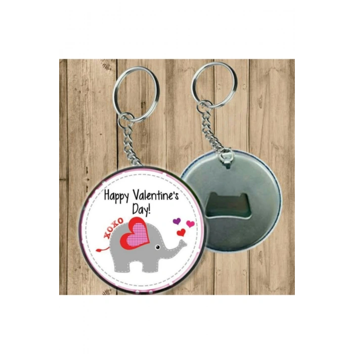 Happy Valentines Day Anahtarlık - Açacaklı Anahtarlık