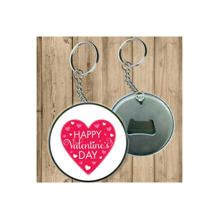 Happy Valentine Anahtarlık - Açacaklı Anahtarlık